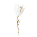 Enamel Tulip Brooch White Red Pink Yellow Gold Stem view 5