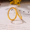 Gold Titanium Steel Thin Zircon Stackable Rings Sizes 6-8 view 4