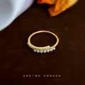 Gold Tone Open Crossover Pearl And Clear Stone Adjustable Ring view 2