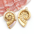 Stainless Steel Shell Turtle Conch Charm Pendant for Ocean Style DIY Necklace Jewelry
