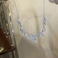Silver Branch Teardrop Crystal Collar Necklace Single Style view 6