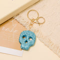 Rhinestone Skull Keychain Crystal Charm Gold Hardware view 7