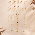 Long Y-Drop Heart Necklace Stainless Steel Agate Charm Styles view 2