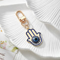 Blue Evil Eye Hamsa Keychains and Pendant Necklaces in Gold or Silver Tone view 5