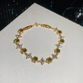 Hexagon Crystal Flower Link Bracelets Five Color Options view 7
