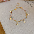 Gold Star Charm Multicolor Crystal Bracelet Station Necklace view 6