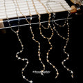Heart Link Y Drop Necklace in Gold and Silver Tones view 2