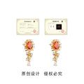 Gold Orange Zircon Oval Drop Earrings Pair Jewelry view 3