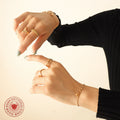 Gold Dual Layer Snake Lips Chain Bracelet With Steel Ball Charm view 4