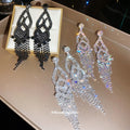 Crystal Cutout Chandelier Stud Earrings Fashion Jewelry view 3