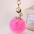 Fluffy Pom Pom Donkey Keychain With Split Ring And Lobster Clasp view 4