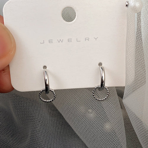 Double Circle earrings in second styled detail view