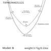 TXP492 Silver-Double Necklace