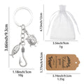 Silver Turtle Jesus Fish Hook Christian Charm Keychain view 2