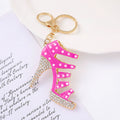 Rhinestone High Heel Keychain Metal Stiletto Bag Charm view 8