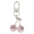 Pink Double Cherry Charm Keychain With Silver-Tone Clip view 5