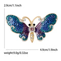 Enamel Butterfly Brooch Green or Blue Purple Rhinestones view 4