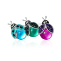 Three Ladybug Bar Brooch in Two Multicolor Palettes view 2