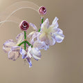 Fabric Flower Cluster Drop Earrings In Three Colors view 6