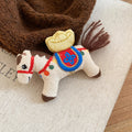 Fabric Embroidered Horse Brooches Red Felt And White Ingot view 7