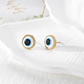Blue Evil Eye Stud Earrings and Adjustable Rings in Four Finishes view 6