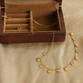 Shell Charm Necklace Clear Multicolor Stones Gold Steel view 3