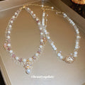 Gold Double Layer Pearl Crystal Butterfly Choker Style view 3