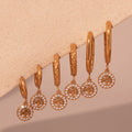 Crystal Tree of Life and Flower Drop Hoop Earrings in Nine Styles view 4