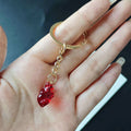 Transparent Red Anatomical Heart Keychain with Silver Tone Split Ring view 2