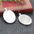 Plain Oval Pendant Tray Jewelry Making Components In Detailed Metal Finishes view 4