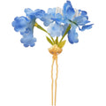 Fabric Flower Gold U-Pin Hair Sticks White Purple Blue view 5