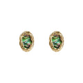Gold-Tone Irregular Oval Abalone Shell Stud Earrings view 5