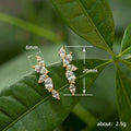 Gold White Gold Olive Leaf Climber Stud Earrings Clear view 5