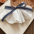 White Eyelet Lace Bow Spring Hair Clips Grey Gingham view 7