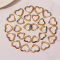 Gold Heart Outline Zircon Huggie Earrings Multi Color view 1