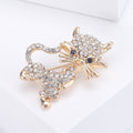 Standing Cat Crystal Brooch in Gold Tone or Silver Tone view 3