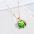 Gold Tone Iridescent Crystal Pendant Necklaces in Five Shapes view 6