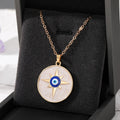 Gold and Silver Tone Round Hamsa Elephant and Star Eye Necklaces view 7