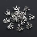 Small Crown Pendants in Antique Bronze and Silver Tone Finishes view 4
