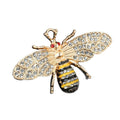 Rhinestone Bee Charm Pendant with Enamel Stripes Silver and Gold view 5