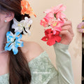 Fabric Orchid Duckbill Hair Clips White Pink Blue Styles view 1