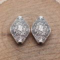 Antique Silver Stippled Marquise Small Hole Metal Bead view 2