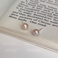 Pink Lavender Pearl Stud Earrings Matching Pair Metal Posts view 4