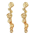 Gold-Tone Hammered Disc Cascade Long Tassel Earrings view 5