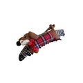 Fabric Dachshund Bow Twist Claw Hair Clip Plaid Style view 5