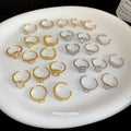 Gold Silver Zircon Open Adjustable Ring Five Piece Sets view 4