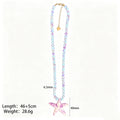 Four Color Round Bead Necklaces With Gold Tone Starfish Pendants view 7