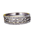 Silver Triple Band Marquise Clear CZ Ring Sizes 6-10 view 5