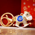 Mini Crystal Rocking Horse Keychains and Tassel Car Hangers view 6