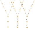 Long Y-Drop Heart Necklace Stainless Steel Agate Charm Styles view 5